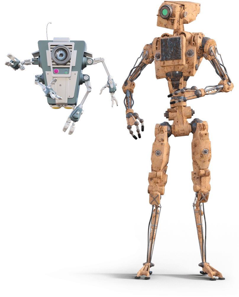 BASELoad robot mascots